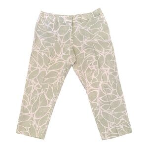 Rafaella Mint and White Leaf Pattern Blouse - size 14